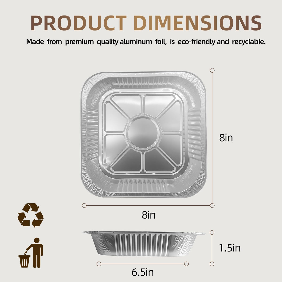 DORARA aluminum pans with ribbed walls provide strength and reliable heat conduction.