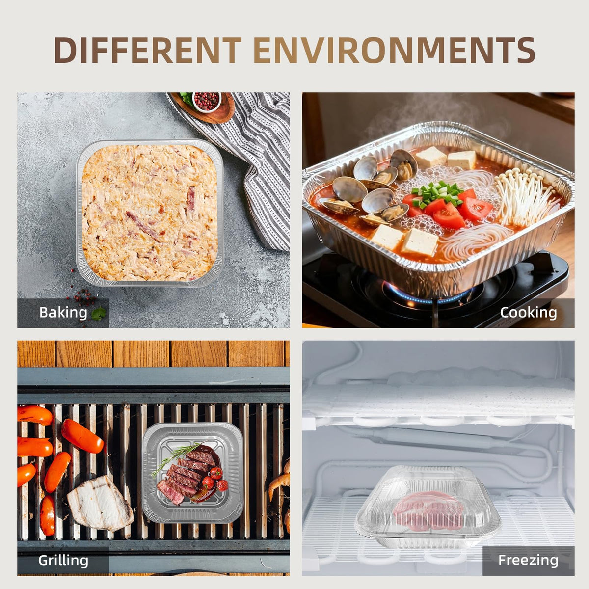 DORARA disposable pans enable easy cleanup after cooking.