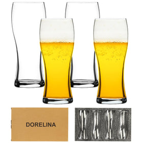 DORELINA glasses designed to pour a full pint with balanced weight.