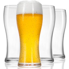 DORELINA beer glasses set of four, 15.5 oz, ideal for casual dinners and gatherings.