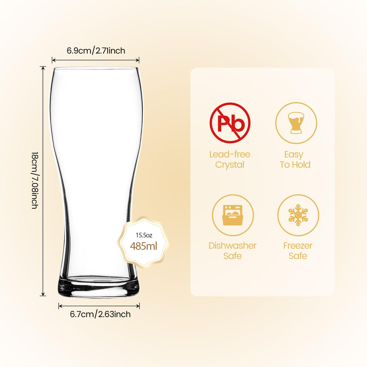 DORELINA pint glasses with classic design elevate everyday beer moments.