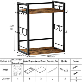 Dorhors coffee bar 12-hooks emphasizes ample mug hanging options for a tidy setup.