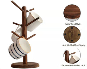 Dorhors coffee bar organizer adds rustic charm and practical mug storage to any space.