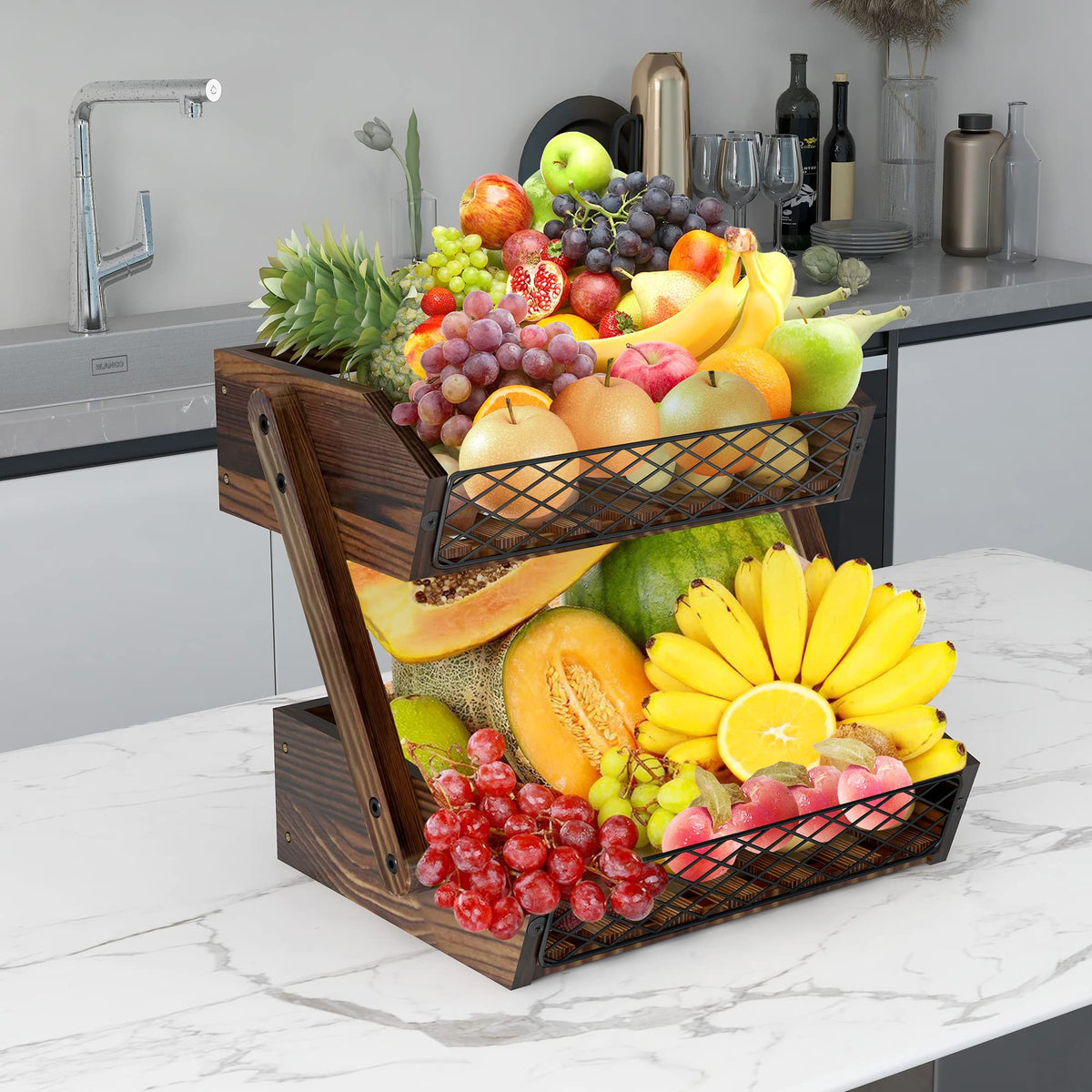 Dorhors kitchen countertop organizer keeping fruit within reach