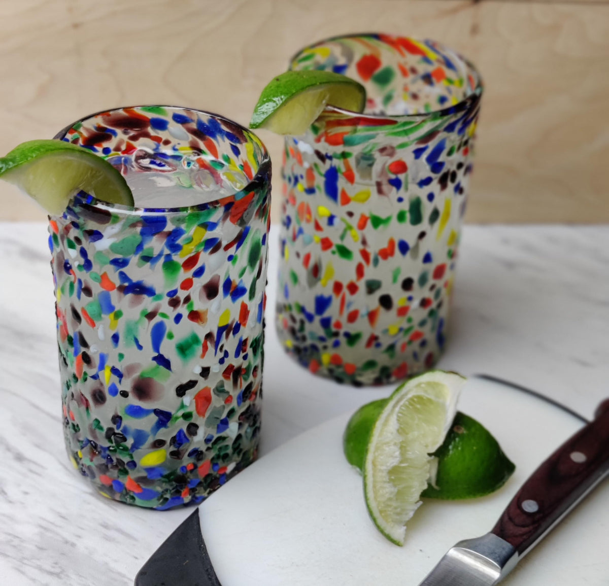 Dos Sueños 14 oz glass, eco-friendly recycled glass for everyday use
