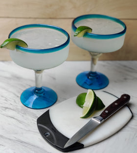 Dos Suenos Mexican glassware made from recycled glass for eco-friendly entertaining.