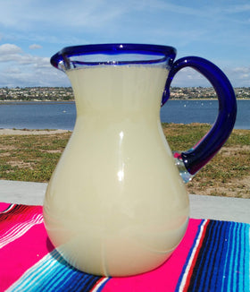 Dos Sueños 84-ounce pitcher ready for water or juice at family meals.