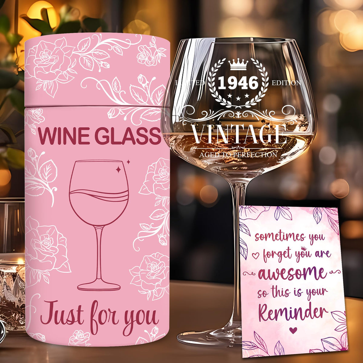 DOTAOKACI 80th birthday wine glass with a modern, sleek silhouette.
