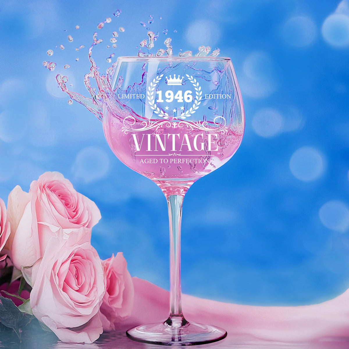 DOTAOKACI 80th birthday wine glass stem detail for a premium feel.