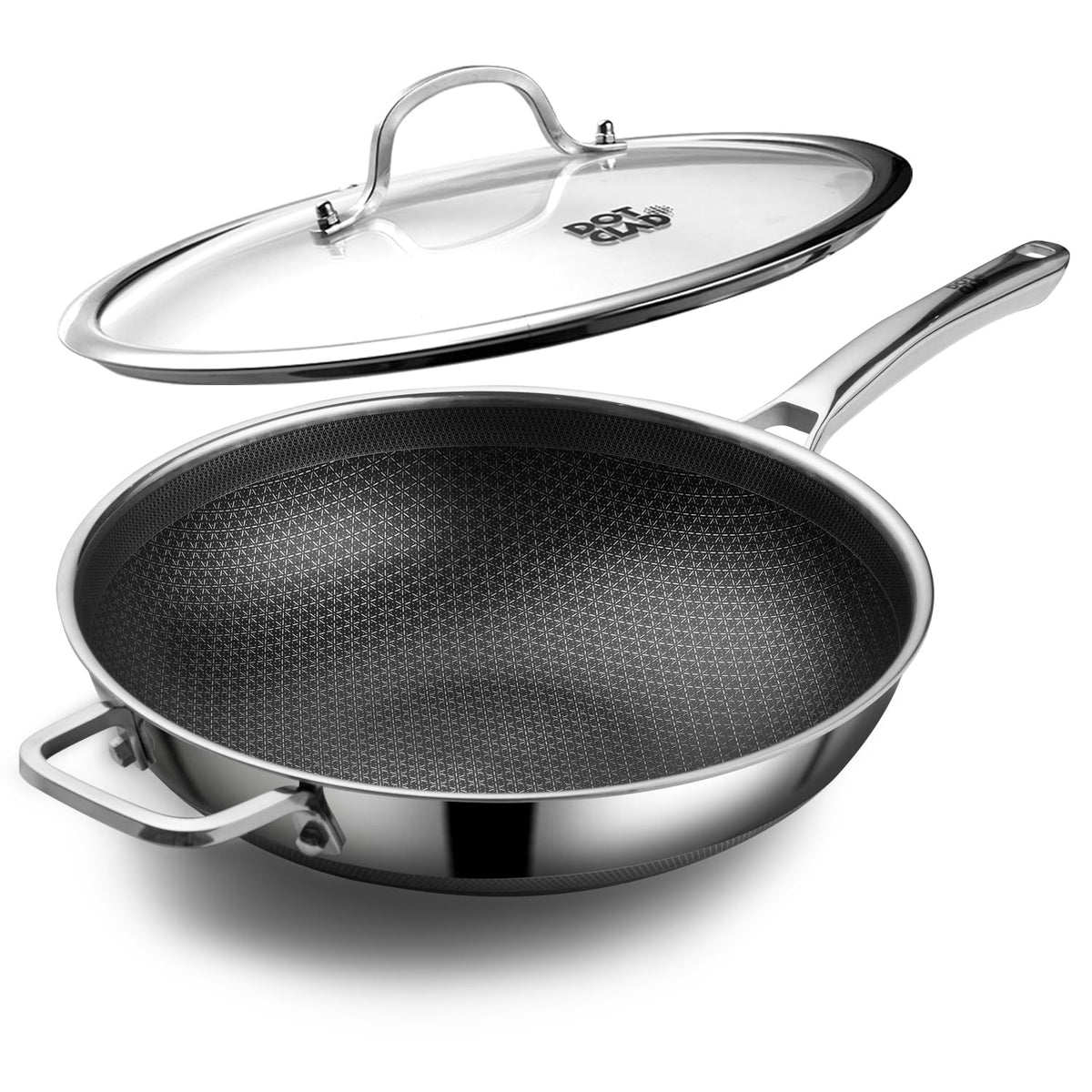 DOTCLAD hybrid 13-inch wok with lid promotes even heating for stir-frying