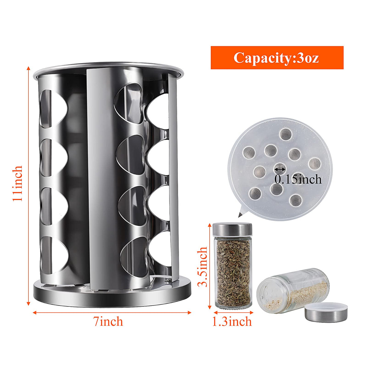 DOUBLE 2 C jars feature inside shaker tops to prevent clogs.