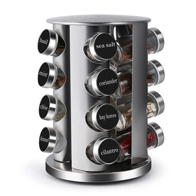DOUBLE 2 C rotating spice rack with 16 jars offers easy access and compact storage.