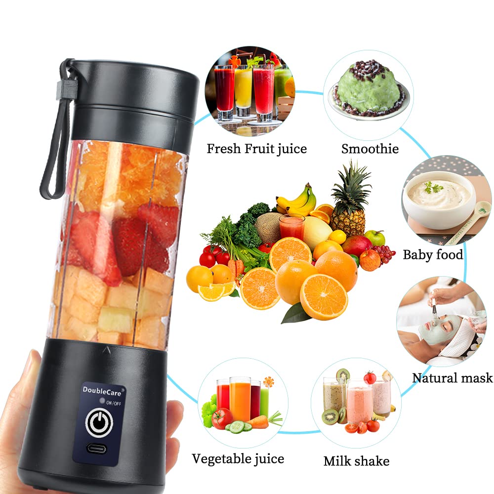 DoubleCare USB rechargeable battery powers multiple cups per charge.