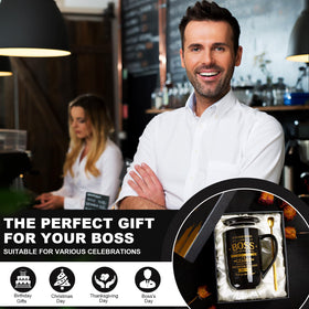 Doublewhale Boss Gifts mug glaze resists daily wear for durable use.