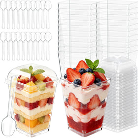 DOUDOULE 5oz dessert cups with lids showcase layered desserts and freshness