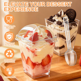 Transparent DOUDOULE parfait cups highlight colors and textures of desserts