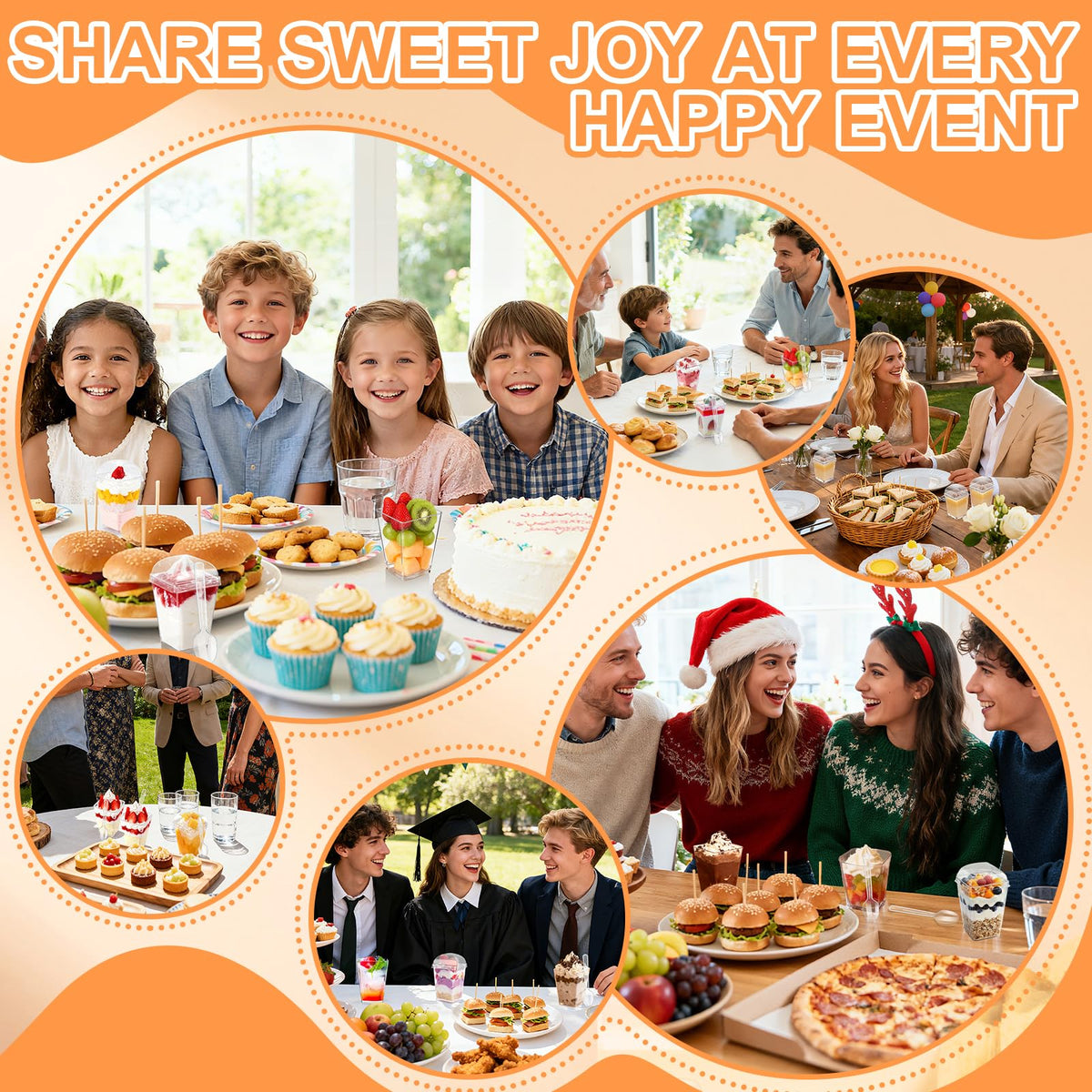 DOUDOULE party cups help create appealing dessert displays at events
