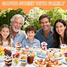 Square appetizer cups from DOUDOULE ideal for fruit and puddings