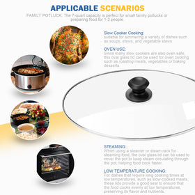 doufuhua 33474g lid replacement visual of 7-quart oval lid in packaging