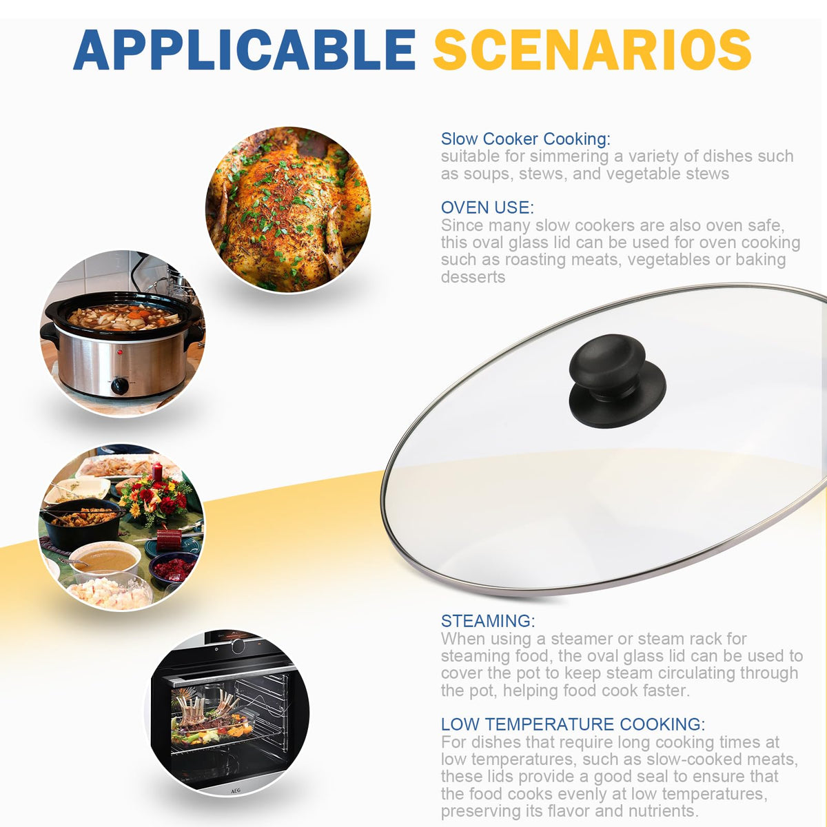 The replacement lid from doufuhua fits oval openings securely, reducing spills.
