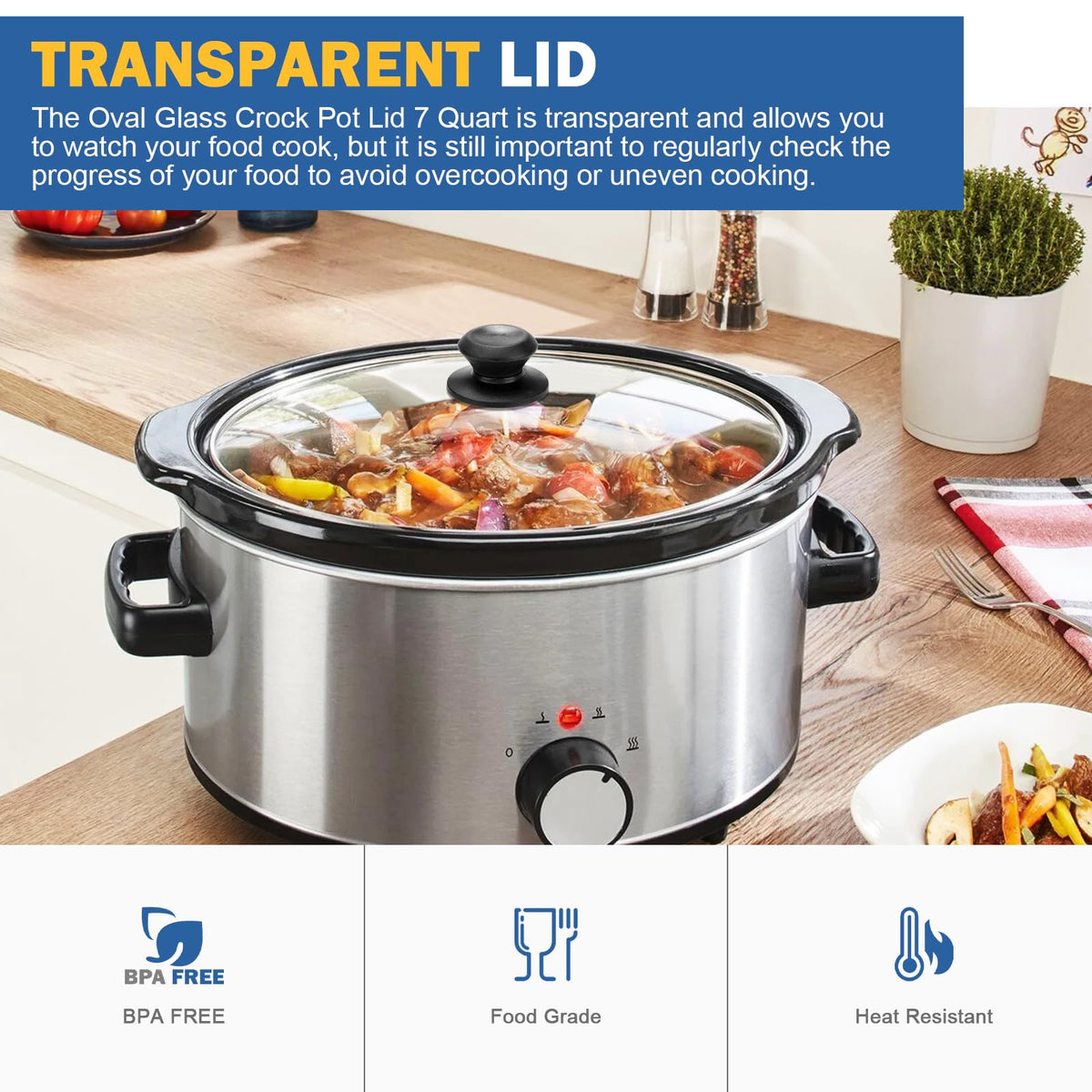 doufuhua hamilton-beach-7qt lid replacement compatible oval lid option