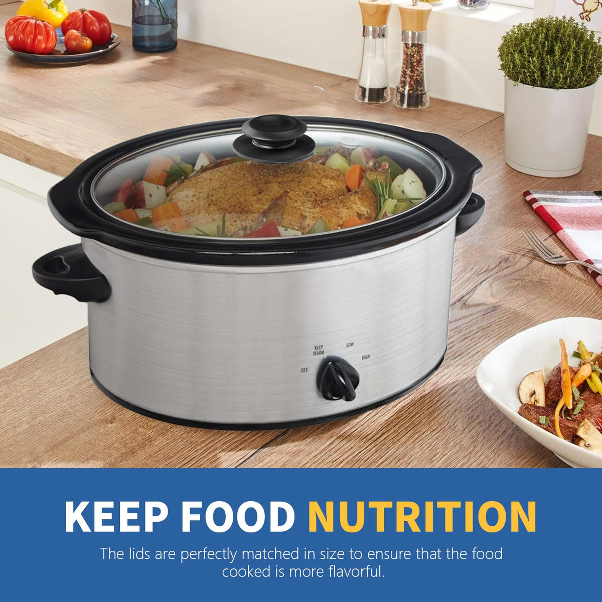 The doufuhua oval lid enables convenient checking of simmering meals.
