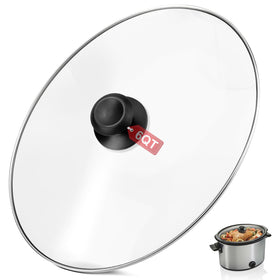 The doufuhua oval glass lid for 6-quart Hamilton Beach, clear view during cooking.