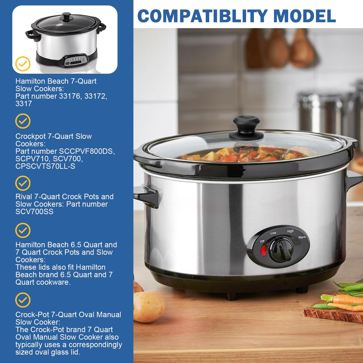 doufuhua scv700ss lid replacement fits SCV700SS and 7qt models