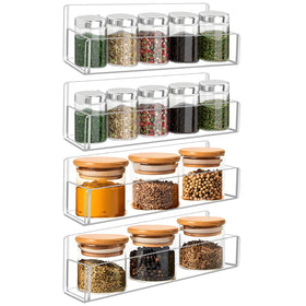 Douildhaiy 9-inch wall-mount spice rack in clear acrylic for easy visibility