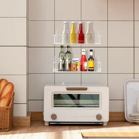 Douildhaiy screw-in mount spice rack attached to kitchen wall