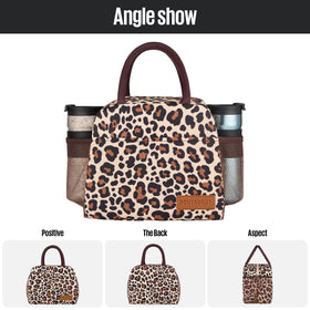 douyadady leopard lunch bag stylish pattern suits work and travel.