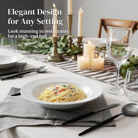 20-ounce capacity for generous pasta, soup, or salad portions.