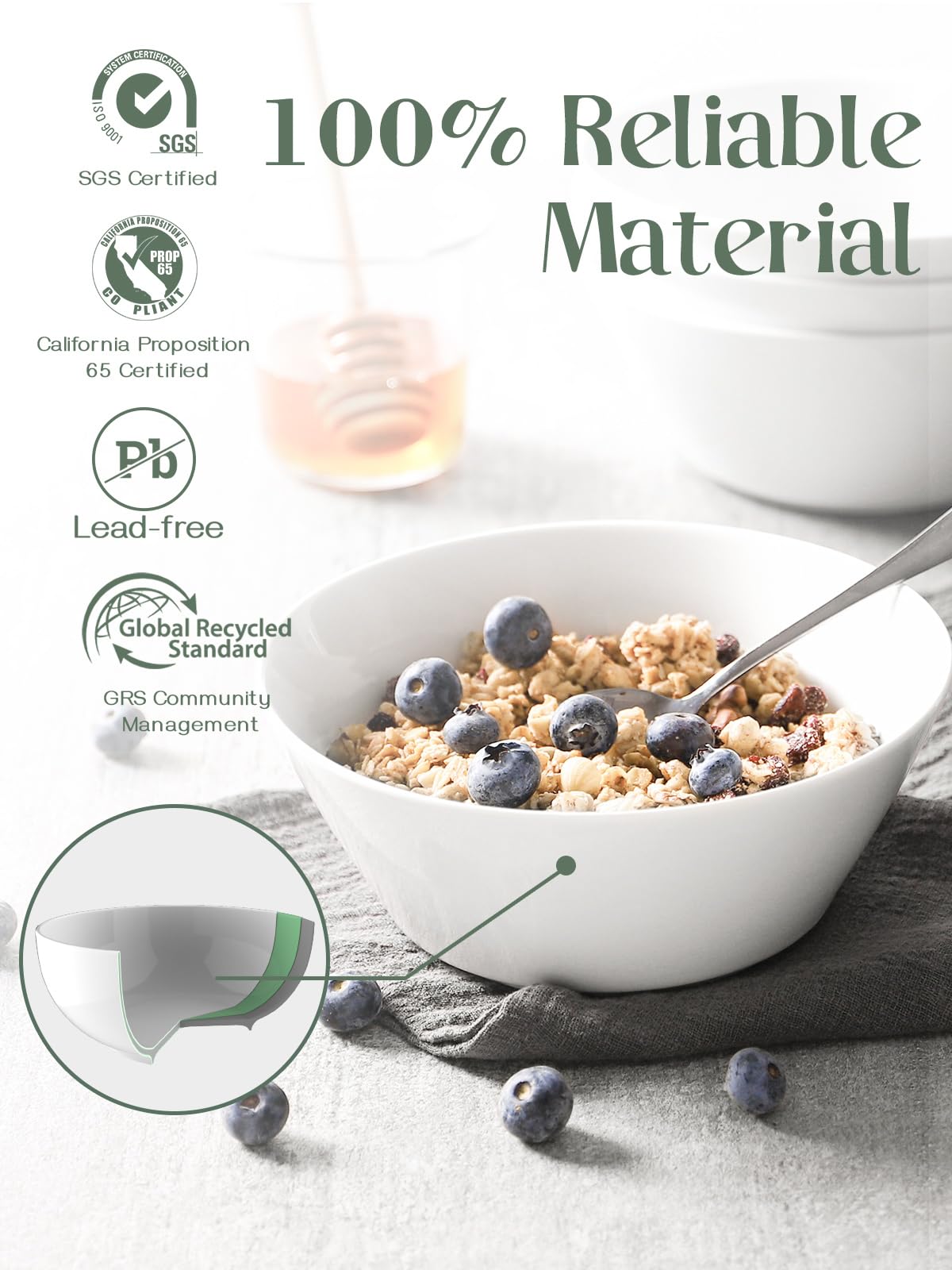 DOWAN 32oz deep bowl for soup, ideal for hearty servings