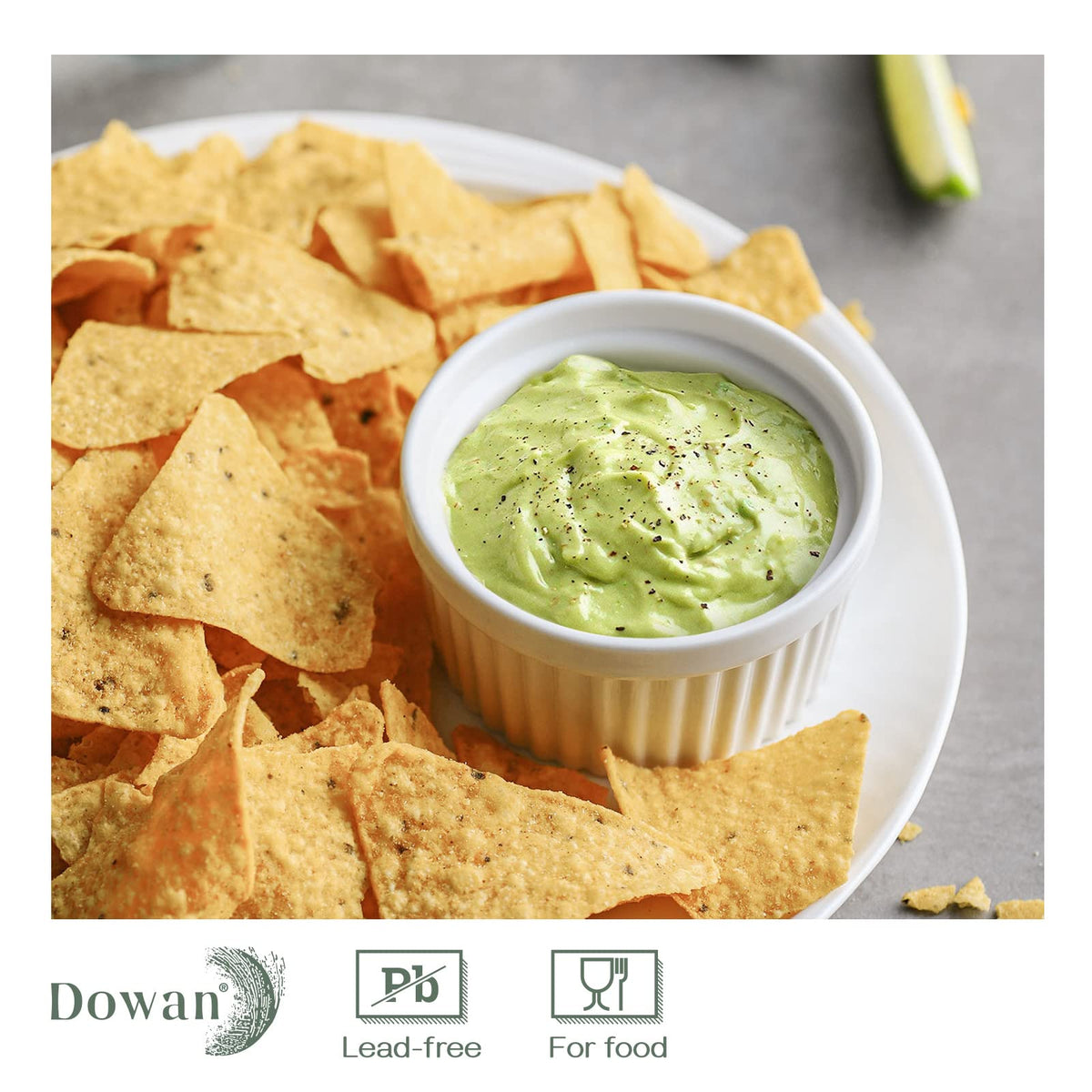 DOWAN 4oz ramekins for baking small desserts with lid seal.