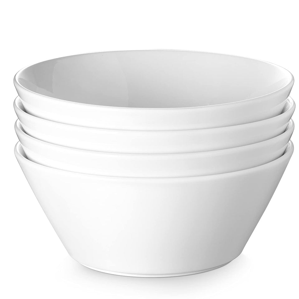 Dowan 58.5 oz large porcelain salad bowls stacked for compact storage