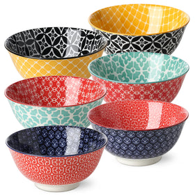 DOWAN 6-piece soup bowls set in vibrant colors for modern dining.