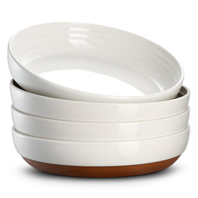DOWAN 8.5-inch pasta bowls set of 4 with sesame glaze for generous portions and easy stacking