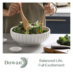 DOWAN 86 oz large salad bowl, top view for big portions.
