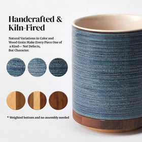 DOWAN blue hoops ceramic design adds farmhouse charm to kitchen decor