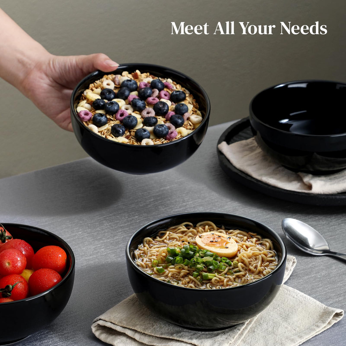 Dishwasher-safe DOWAN bowls ready for quick cleanup after meals.