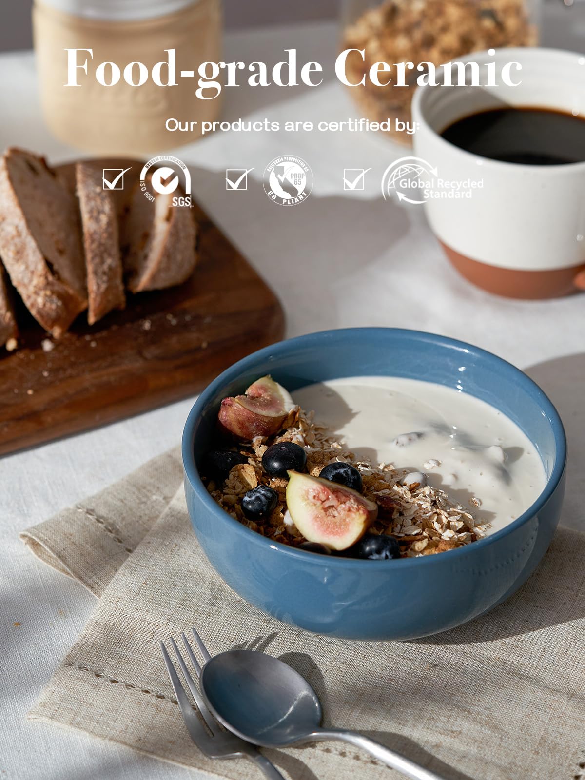 DOWAN bowls stacked for storage — space-saving design for compact kitchens.