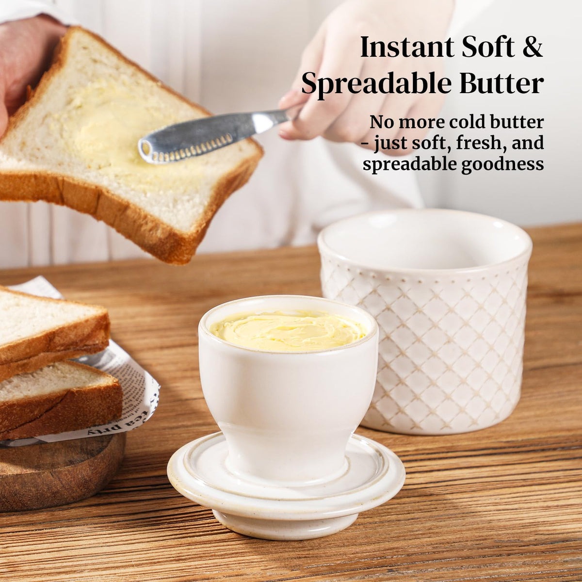 DOWAN butter crock speckled glaze adds rustic charm to counter