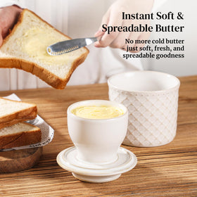 DOWAN butter crock speckled glaze adds rustic charm to counter