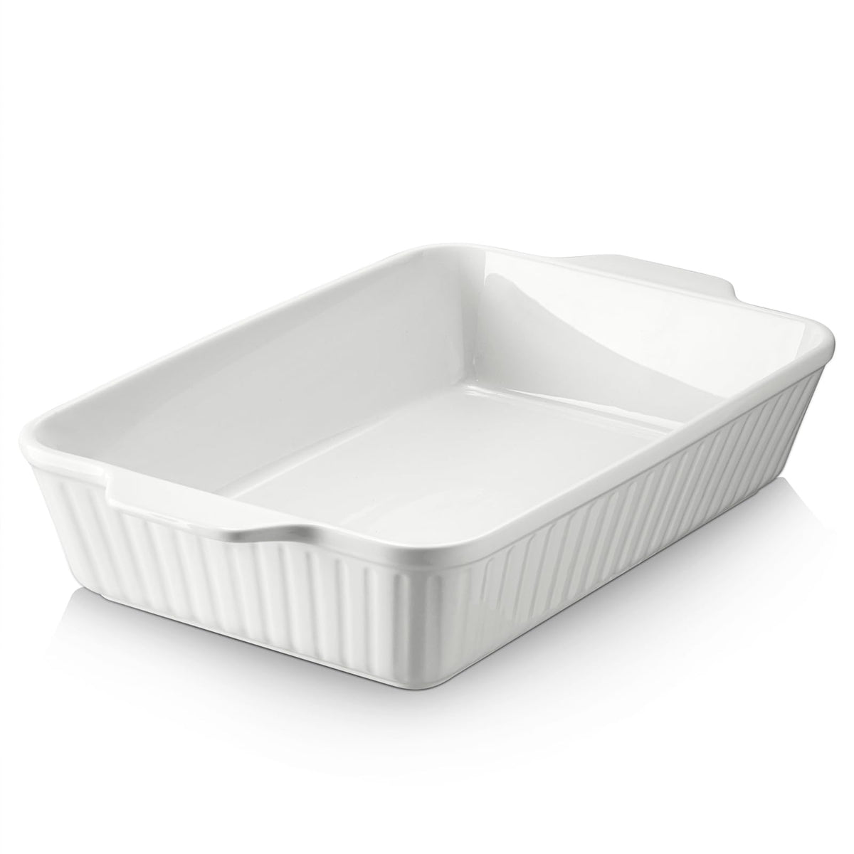 Dowan 9x13 casserole dish with handles, ideal for lasagna and family meals.