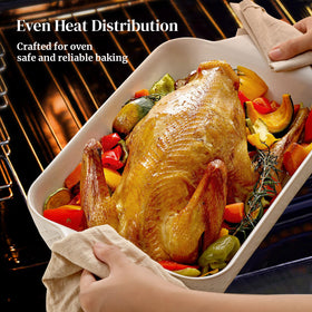 DOWAN ceramic casserole dish delivers even heat for reliable baking.