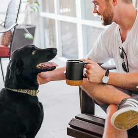 DOWAN matte grey finish mug texture and modern look.