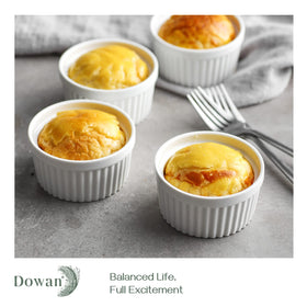 DOWAN creme brulee ramekins with lid for smooth dessert prep.