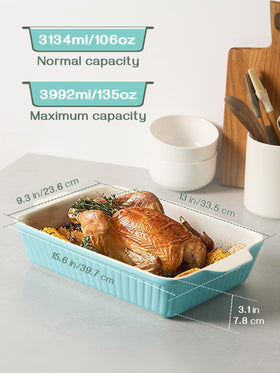Deep ceramic casserole dish from DOWAN with 135 oz capacity