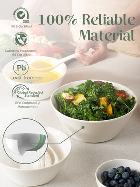 Dowan deep, wide bowls ideal for mixing salads and tossing ingredients