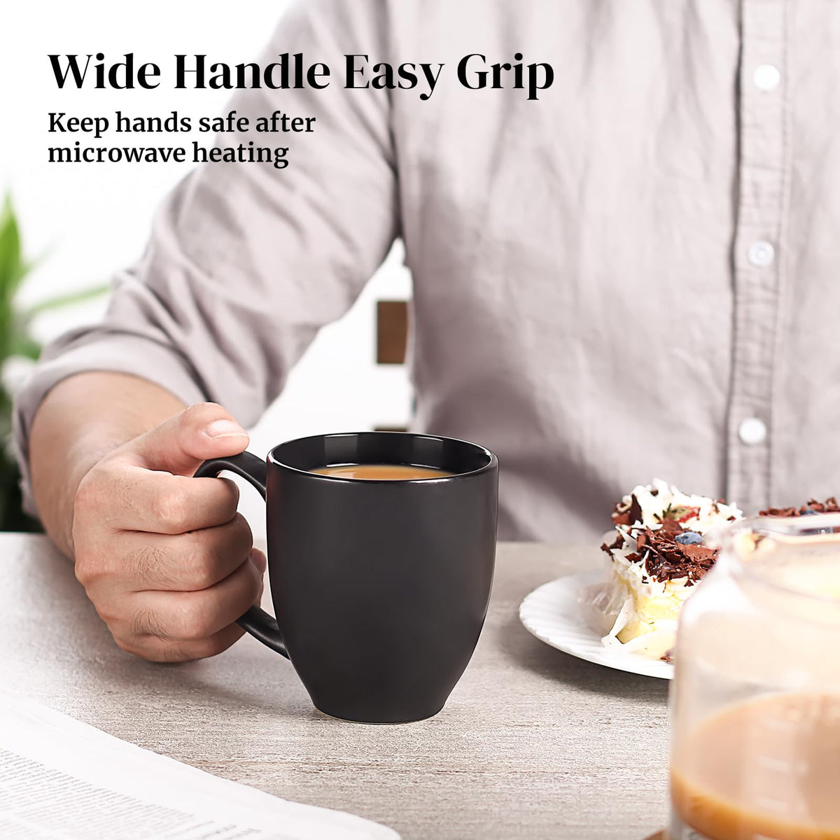 DOWAN durable ceramic mugs for tea, latte, or hot chocolate.